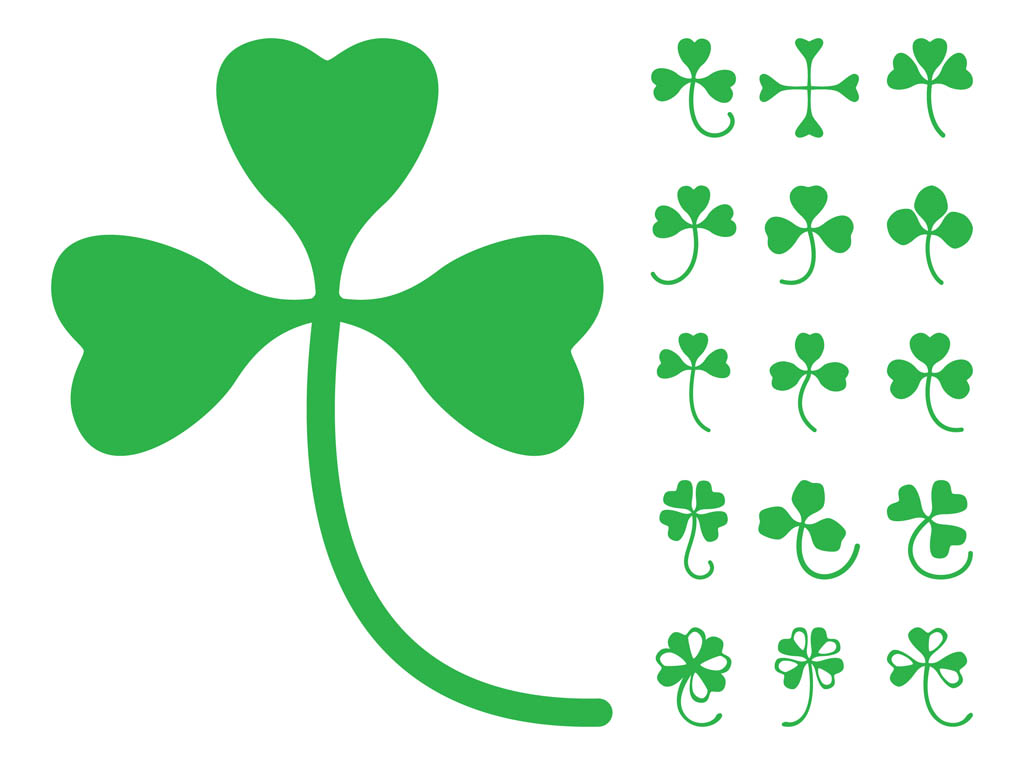 1024x765 Clover Leaves Silhouettes Vector Art Graphics