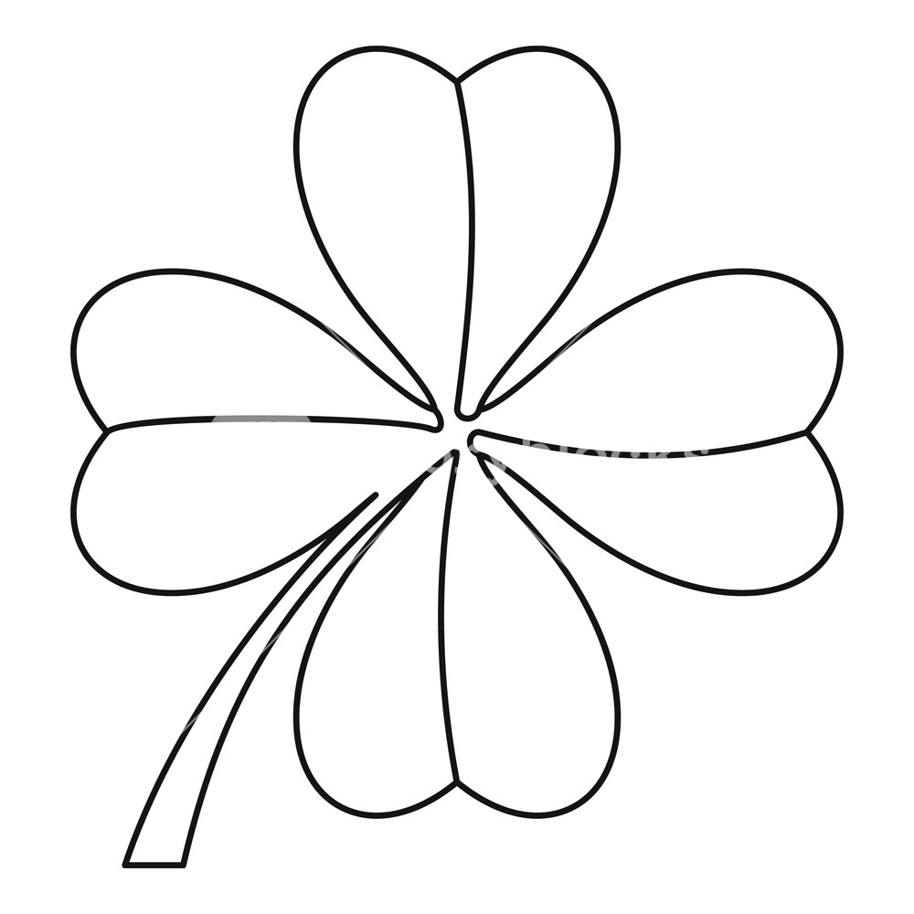 1000x1000 Clover Leaf Icon Outline Illustration Of Clover Leaf Vector Icon