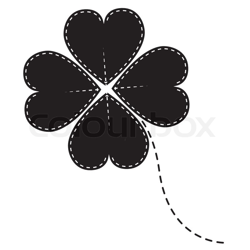 800x800 Dark Black And White Clover Four Leaf Stock Vector Colourbox