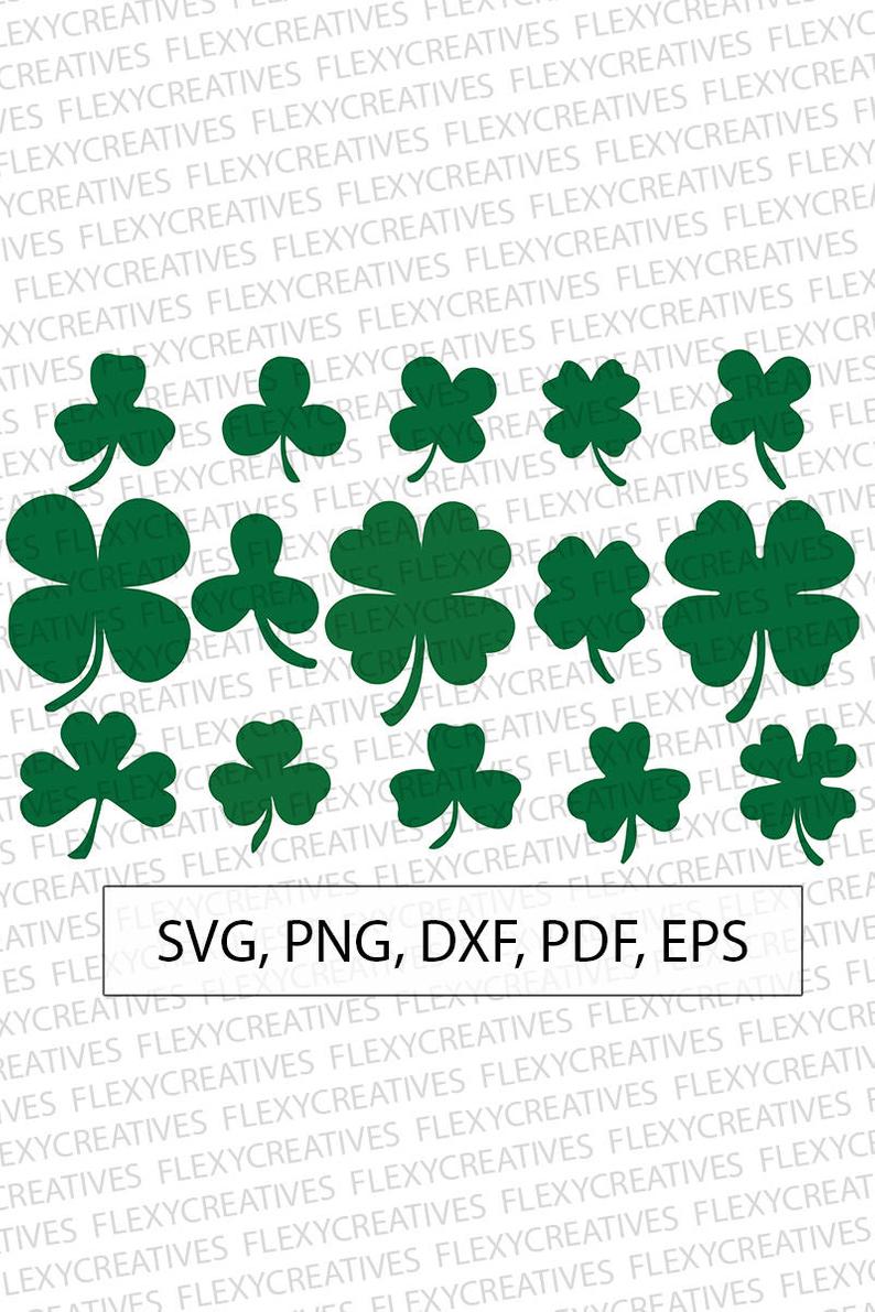 794x1191 Shamrock Clover Leaf Vector Clipart Four Leaf Etsy