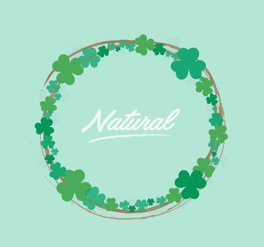 523x490 Cute Green Clover Leaf Circle Background Vector Illustration