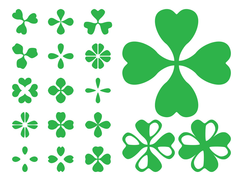 Clover Leaves Icons Vector Art Graphics 1024x765 Clover Leaves Icons Vector Art Graphics