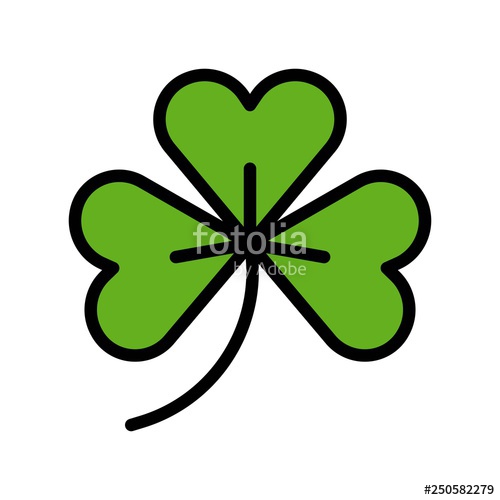 500x500 Clover Vector, Feast Of Saint Patrick Filled Icon Editable Outline