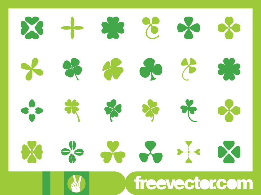 Clover Leaves Set Vector Art Graphics 1024x765 Clover Leaves Set Vector Art Graphics