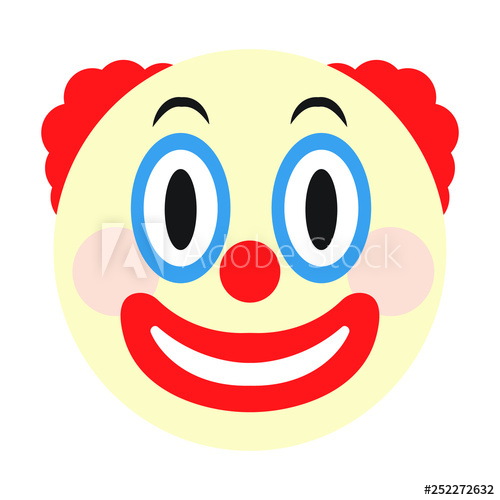 500x500 Clown Face Emoji Vector