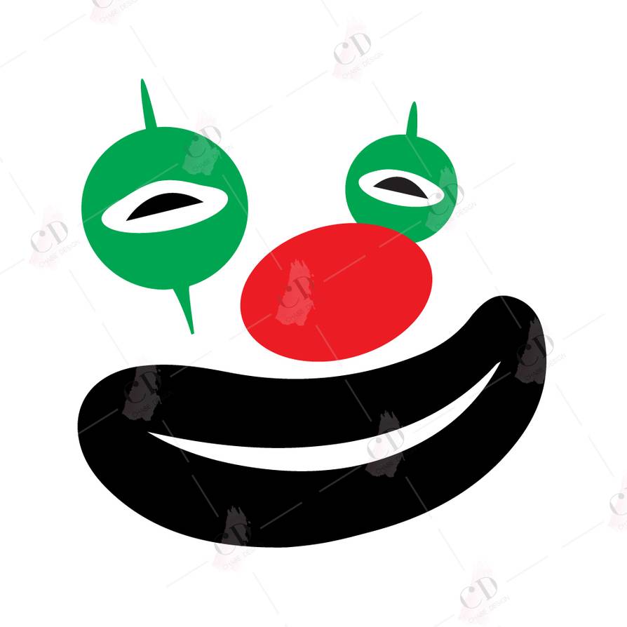 894x894 Clown Face Vector