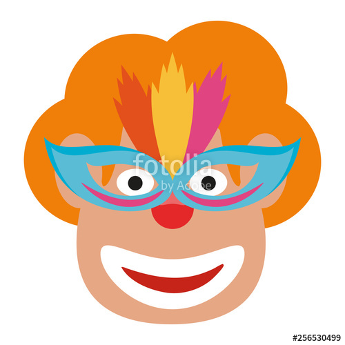 500x500 Clown Face With Mask Cartoon Stock Image And Royalty Free Vector