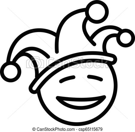 450x440 Happy Clown Face Icon, Outline Style Happy Clown Face Icon