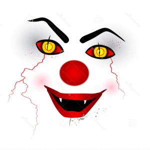 300x300 Stock Illustration Scary Face Creepy Clown White Background Vector