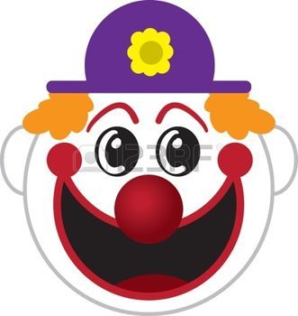 331x350 Clown Face Large Isolated Cartoon Clown Face Illustration Craft