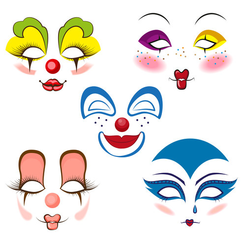 500x500 Clown Face Illustration Vector Free Download