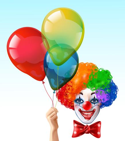 436x490 Clown Face With Balloons Bright Icon