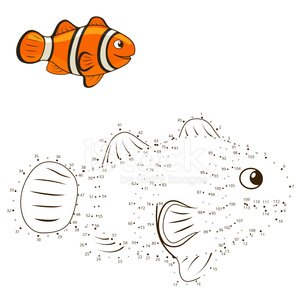 300x300 Connect The Dots To Draw Game Clown Fish Vector Illustration