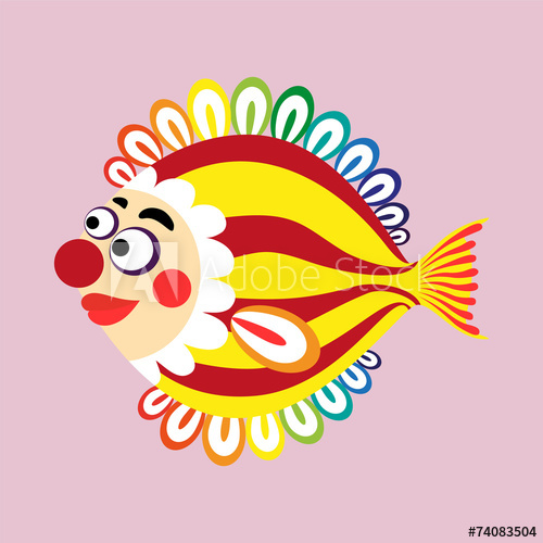 500x500 Clown Fish Vector Cartoon Illustration
