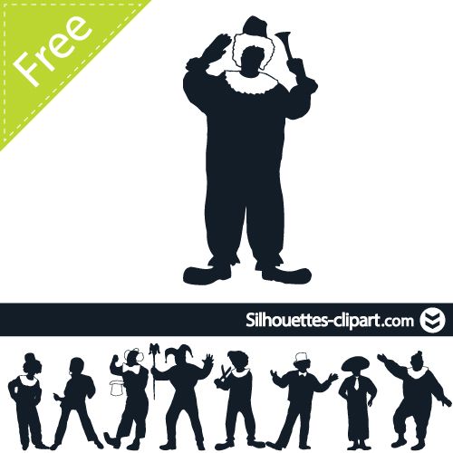 500x500 Clown Vector Silhouette Silhouettes Silhouette, Clip Art