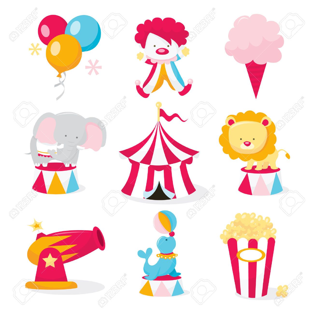 1300x1300 Stock Vector Places Theme Circus Theme, Dumbo's Circus, Cute Clown