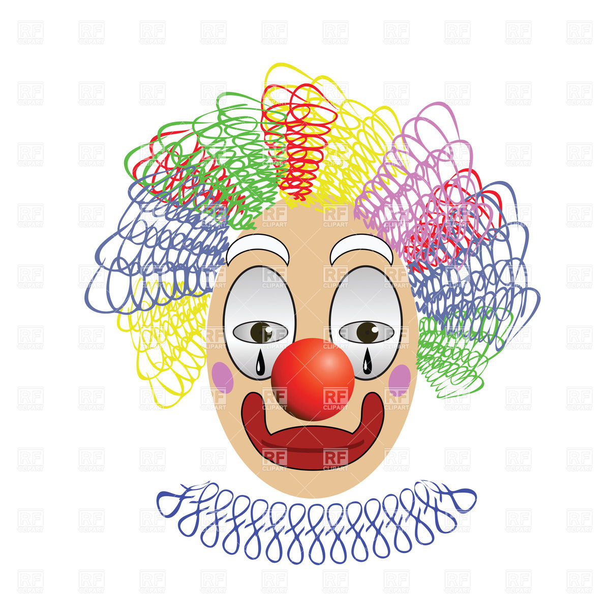 1200x1200 Colorful Cartoon Crying Clown Vector Image Of People