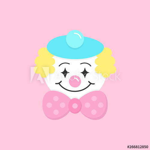 500x500 Cute Circus Clown Vector Graphic Illustration Icon Hand Drawn