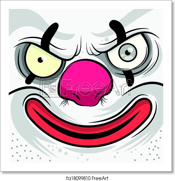 561x581 Free Art Print Of Square Faced Evil Clown Square Faced Evil Clown