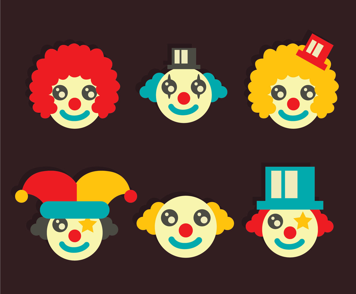 1136x936 Joker Clown Vector Set Vector Art Graphics