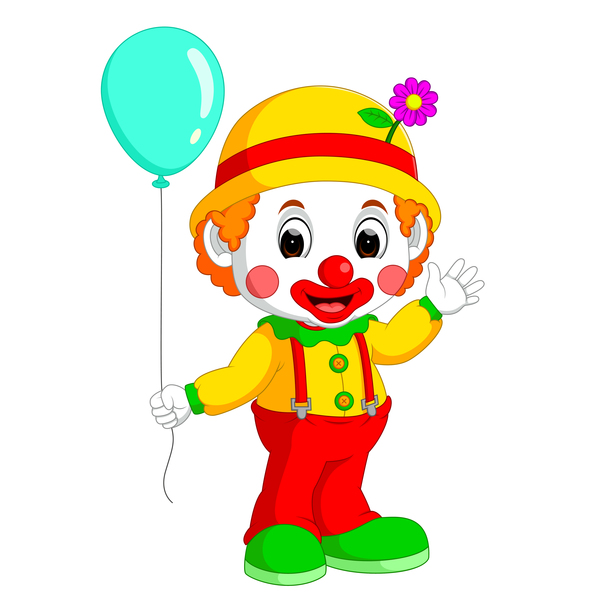 600x600 Circus Clown Illustration Vector Set Free Download