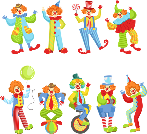 600x550 Circus Clown Vector Material Set Free Download