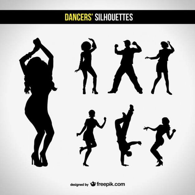 626x626 Silhouettes Club Dancing Set Vector Free Download