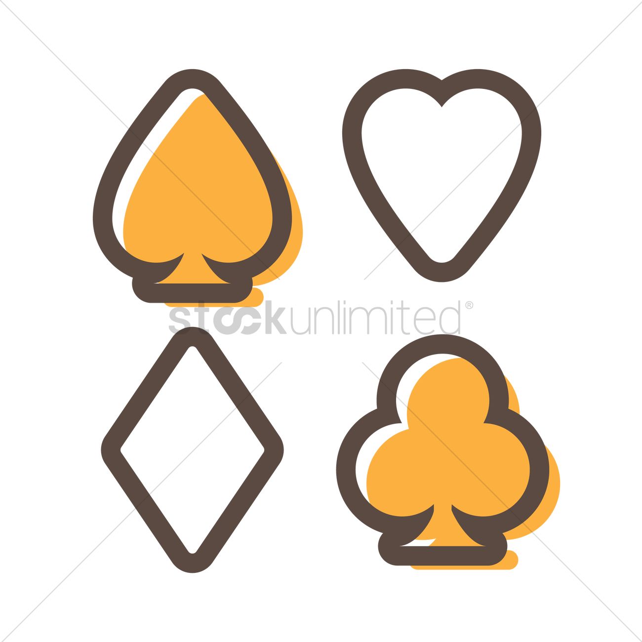 1300x1300 Spade Heart Diamond And Club Vector Image