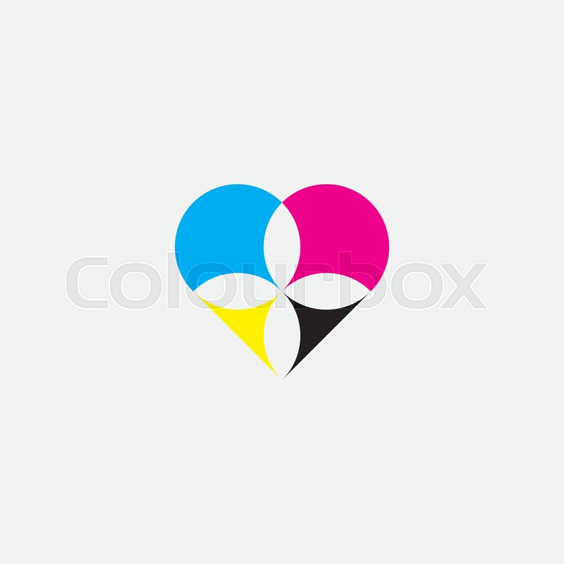 800x800 Print Heart Cmyk Vector Logo Icon Stock Vector Colourbox