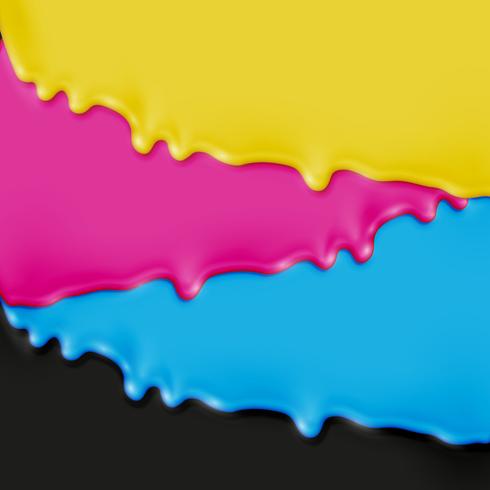 490x490 Cmyk Realistic Paint, Vector Illustration
