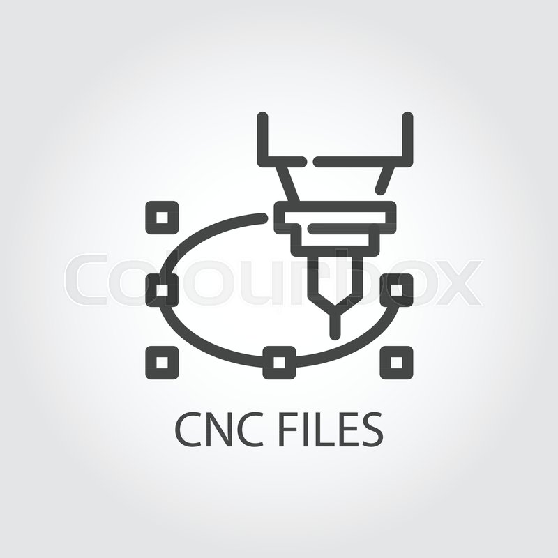 800x800 Cnc Icon In Line Design Stock Vector Colourbox