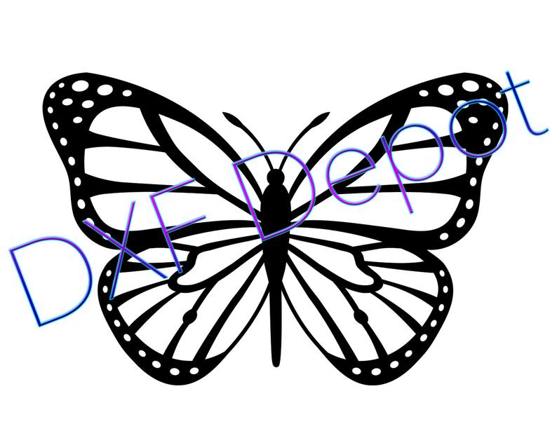 794x635 Butterfly Dxf Format Cnc Vector Art Clip Art Etsy