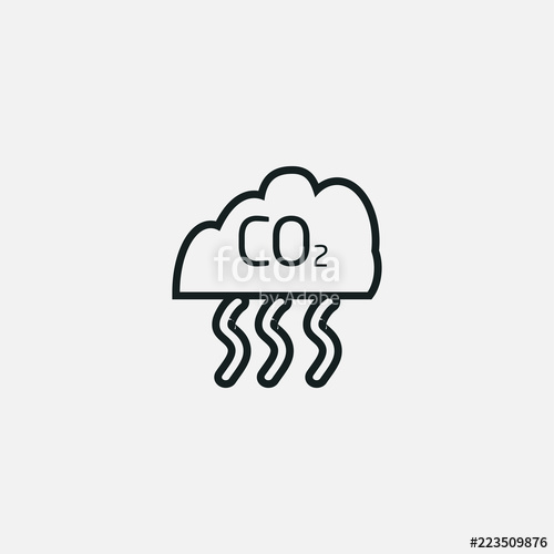 500x500 Icon Carbon Dioxide Formula Symbol Vector Illustration