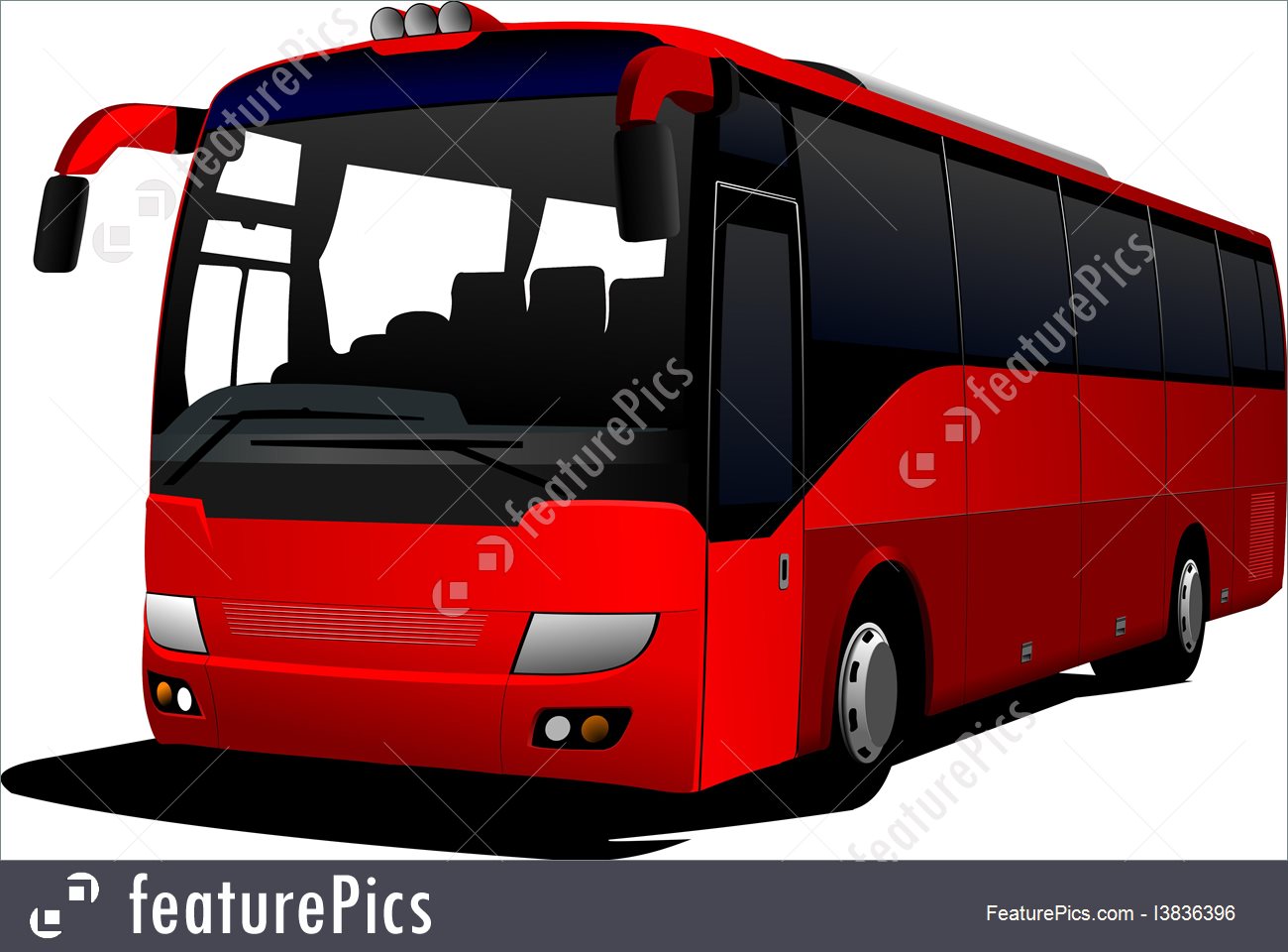 Red City Bus Coach Vector 1300x960 Red City Bus Coach Vector
