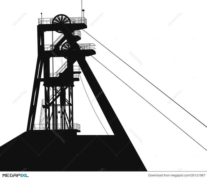 800x692 A Tower For Coal Mining Vector Illustration