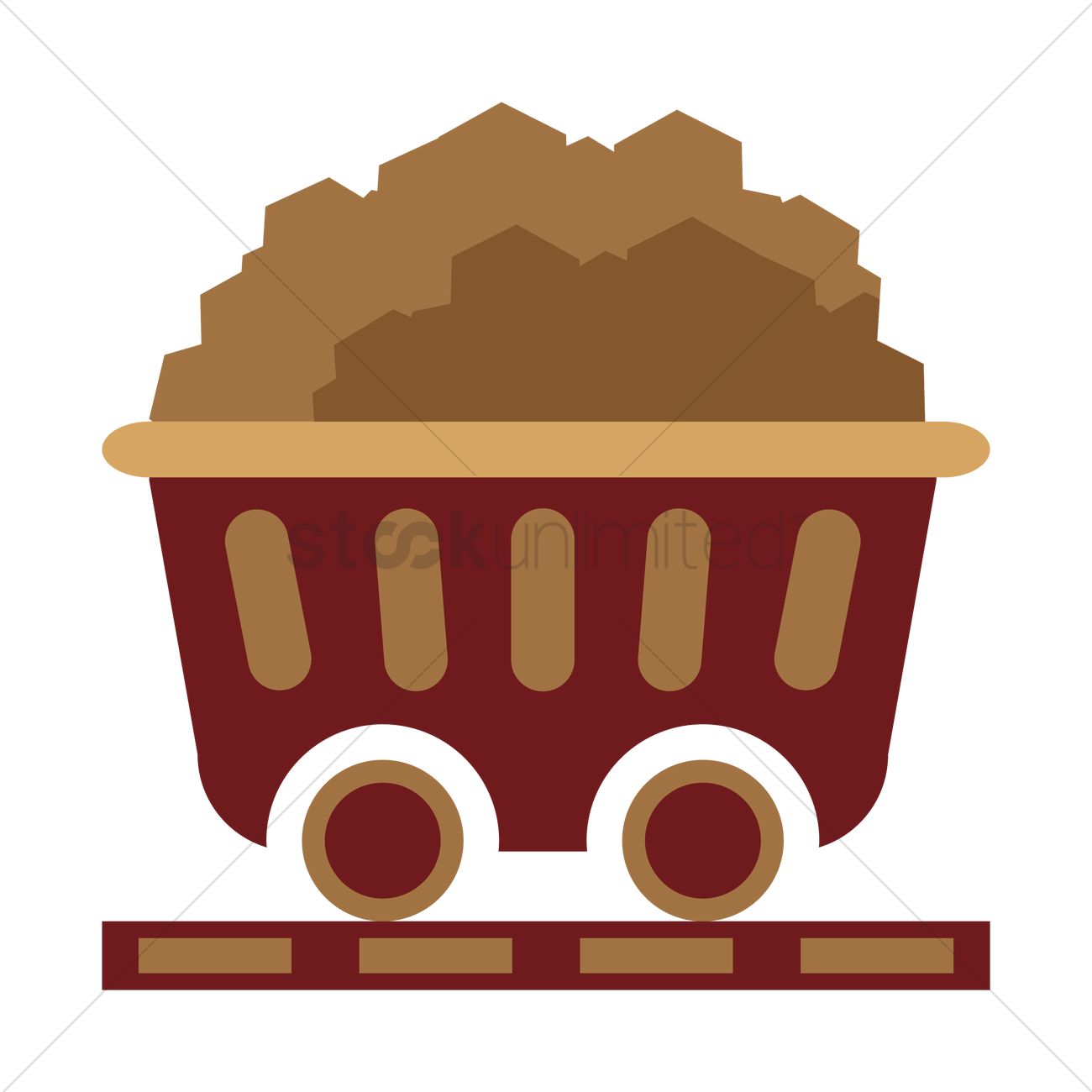 1300x1300 Free A Cart Of Coal Vector Image