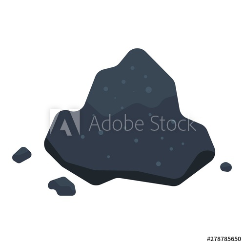 500x500 Pile Of Coal Icon Isometric Of Pile Of Coal Vector Icon For Web