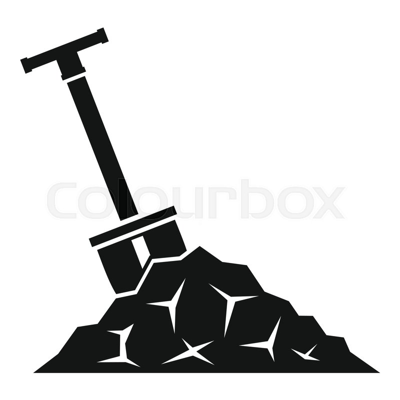 800x800 Shovel In Coal Icon Simple Stock Vector Colourbox