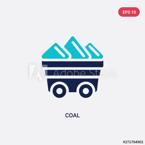 500x500 Two Color Coal Vector Icon From Ecology Concept Isolated Blue