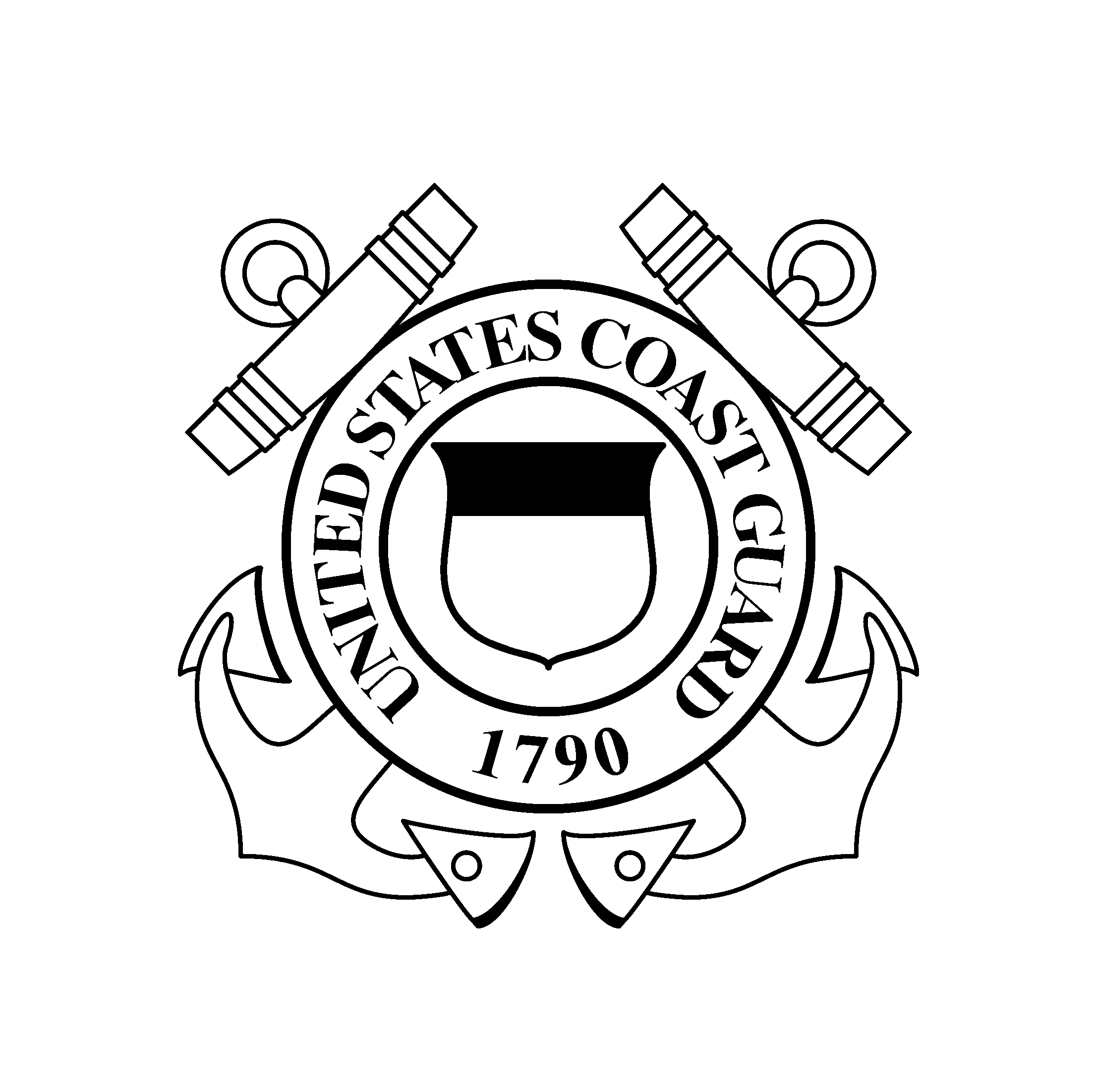 2205x2203 Hd United States Coast Guard Logo Black And White