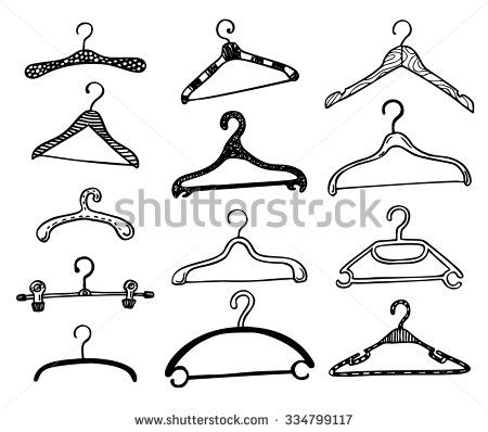 450x398 Set Of Hand Drawn Doodle Clothes Hangers Vector Fashion