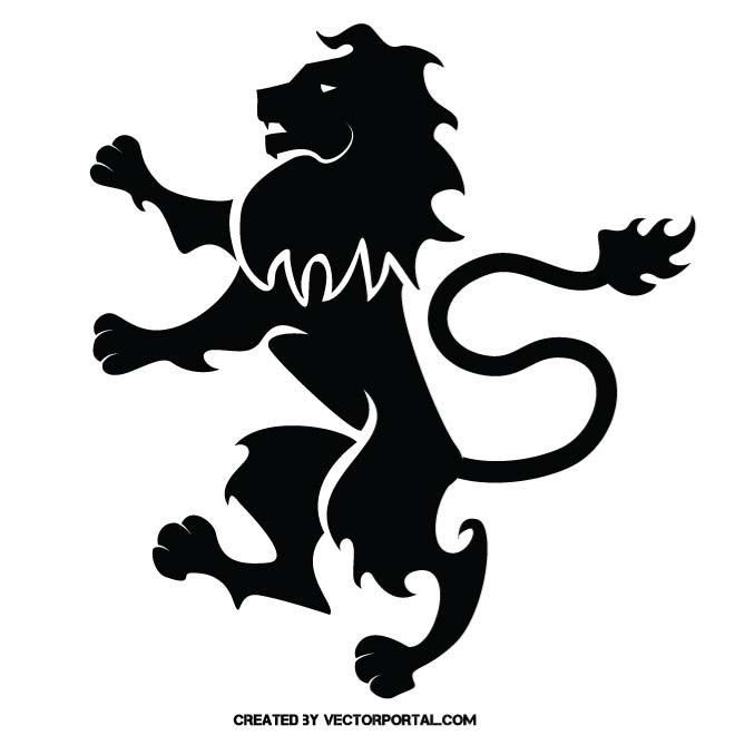 660x660 Heraldic Lion Vector Silhouette Animal Vectors In Lion