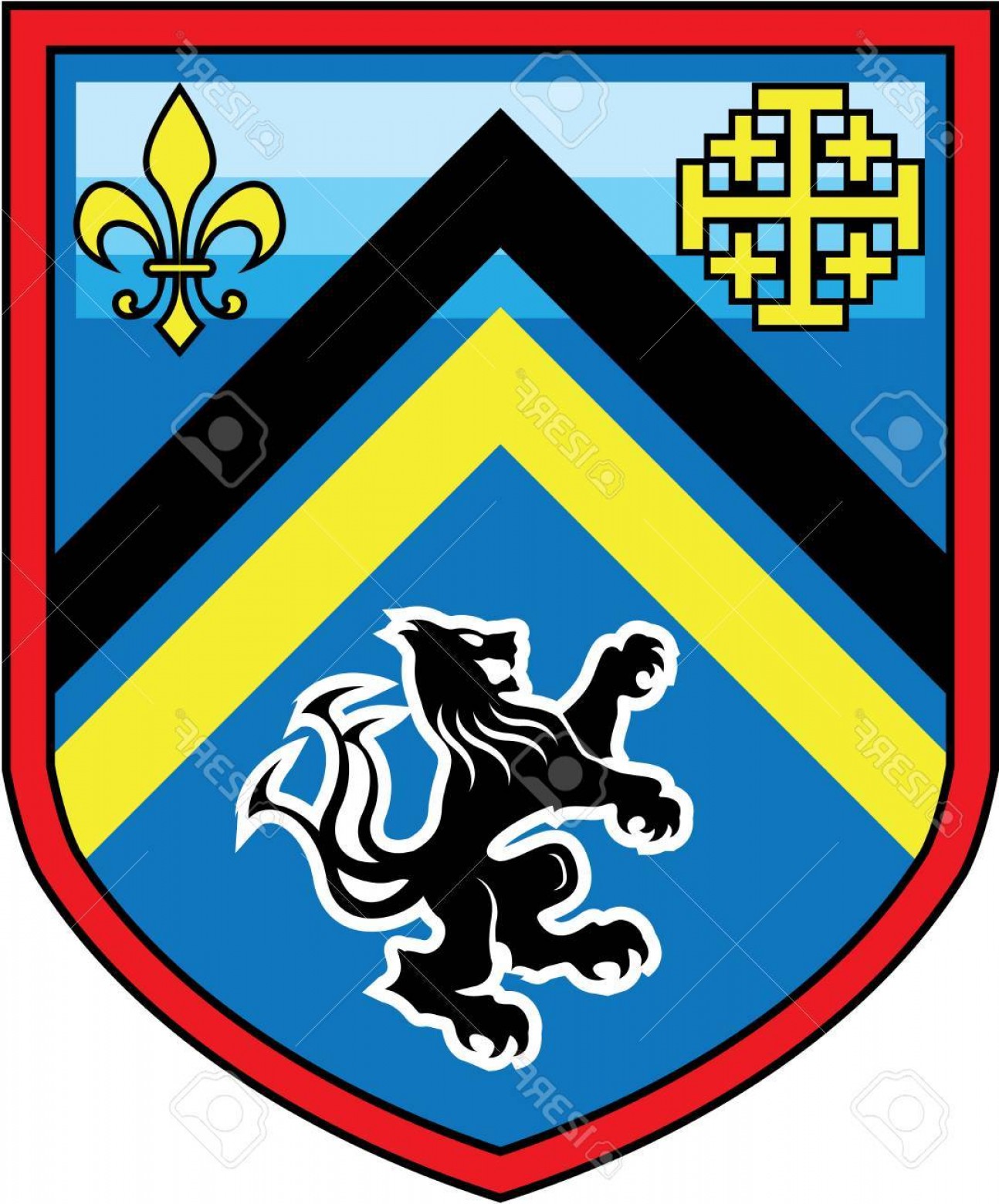 1294x1560 Photostock Vector Coat Of Arms Dragon Lion Stripes Vector Shield