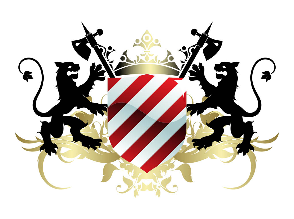 1024x765 Blazon With Lions Vector Art Graphics