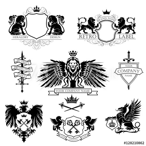 500x500 Winged Lion Set Coat Of Arms A Collection Of Nine Heraldry Design