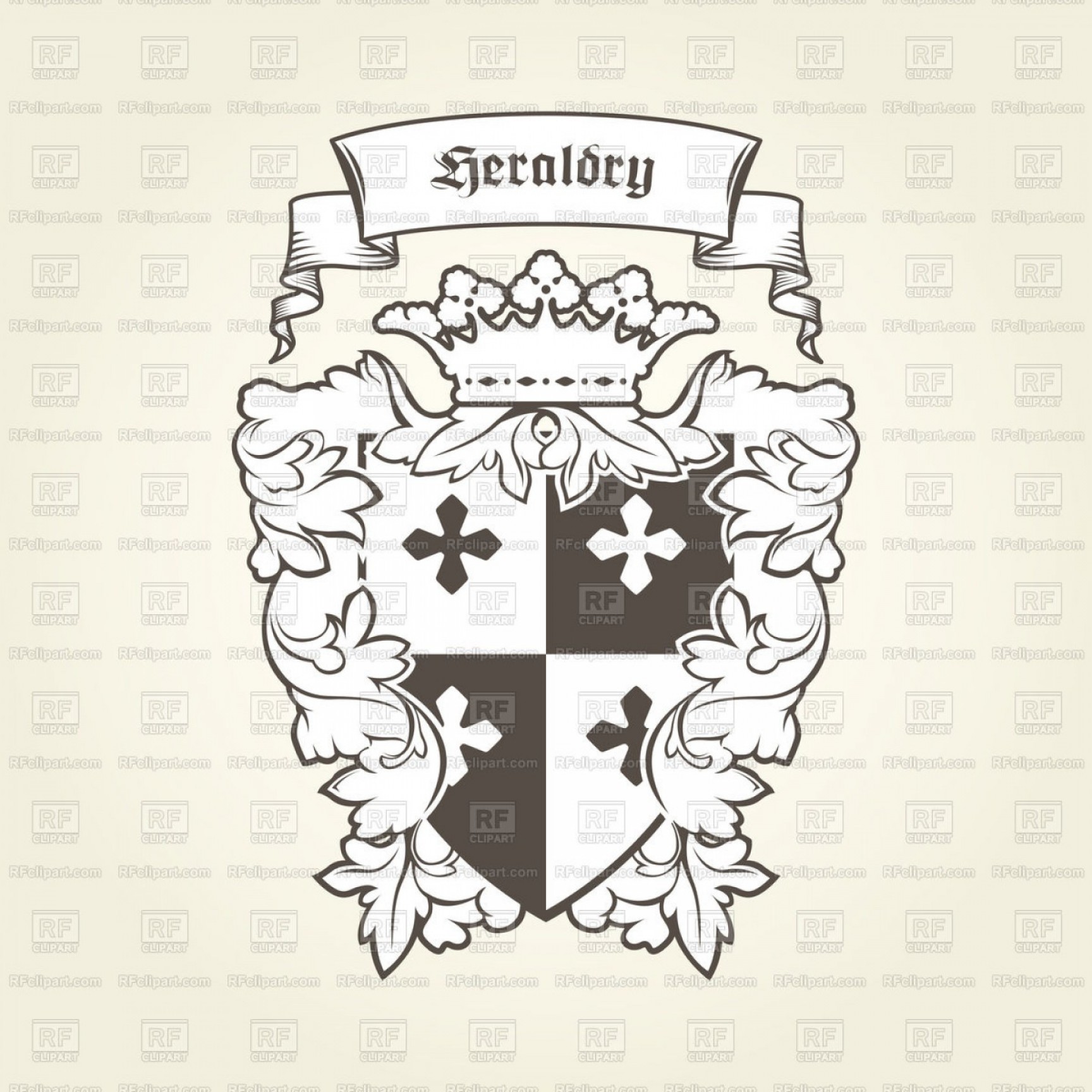 1728x1728 Heraldic Royal Coat Of Arms With Imperial Symbols Shield Crown