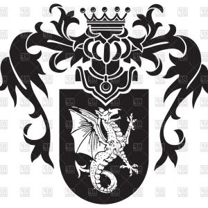 300x300 Coat Of Arms Medieval Heraldry Shield And Crown Vector Clipart