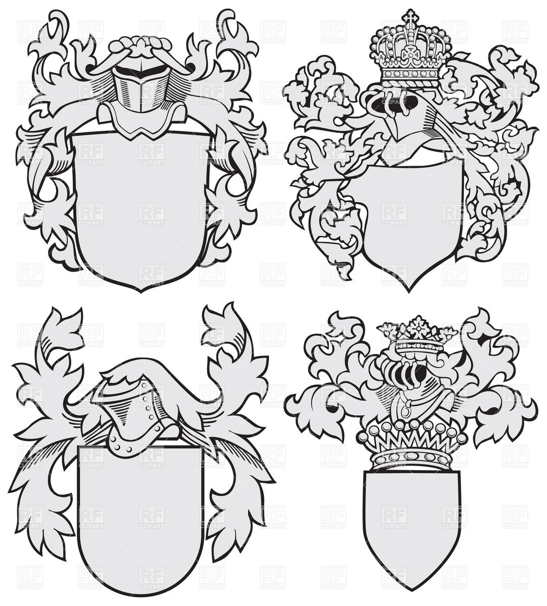Medieval Coats Of Arms Blank Templates Vector Image Of Icons 1083x1200 Medieval Coats Of Arms Blank Templates Vector Image Of Icons