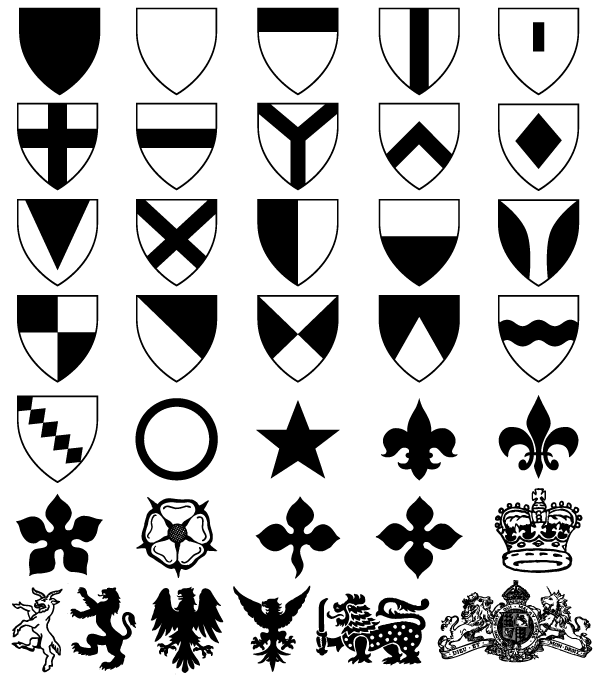 600x675 Vector Heraldic Shield Coat Of Arms Photoshop Shapes Download