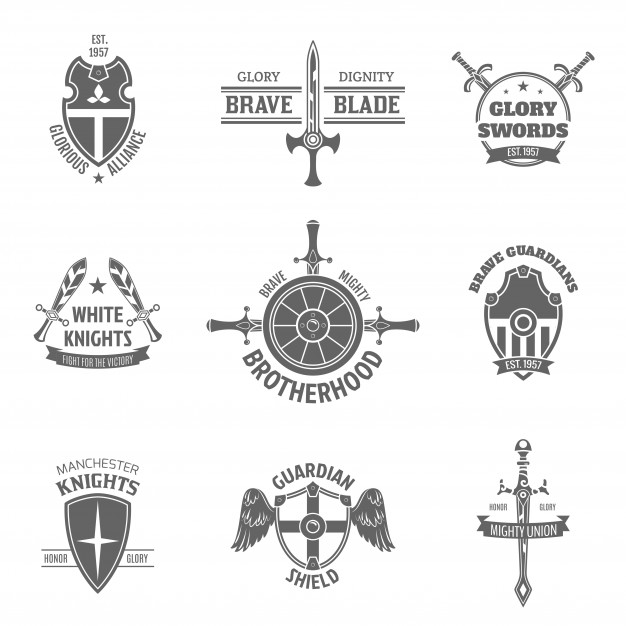 626x626 Heraldic Coat Of Arms Labels Set Vector Free Download
